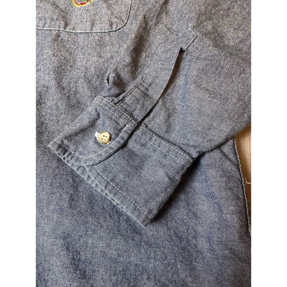 Vintage Duck Head Denim Chambray Button-Up Long Sleeve Shirt Blue Men’s Large - Picture 4 of 8